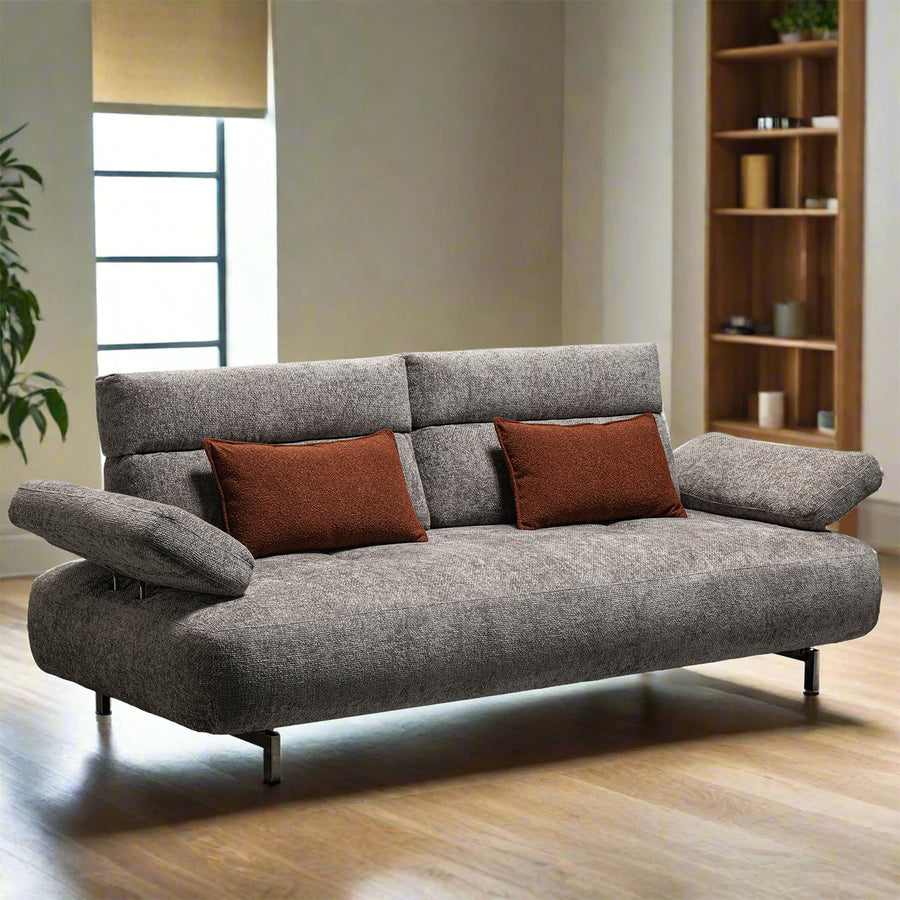 Modern mixed weave fabric 3 seater sofa flip primary product view.