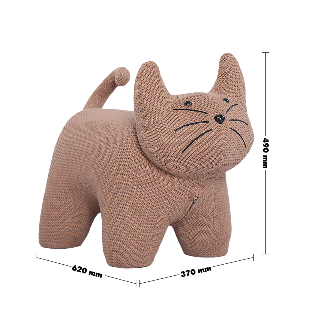 Contemporary mixed weave fabric ottoman decoration cat size charts.