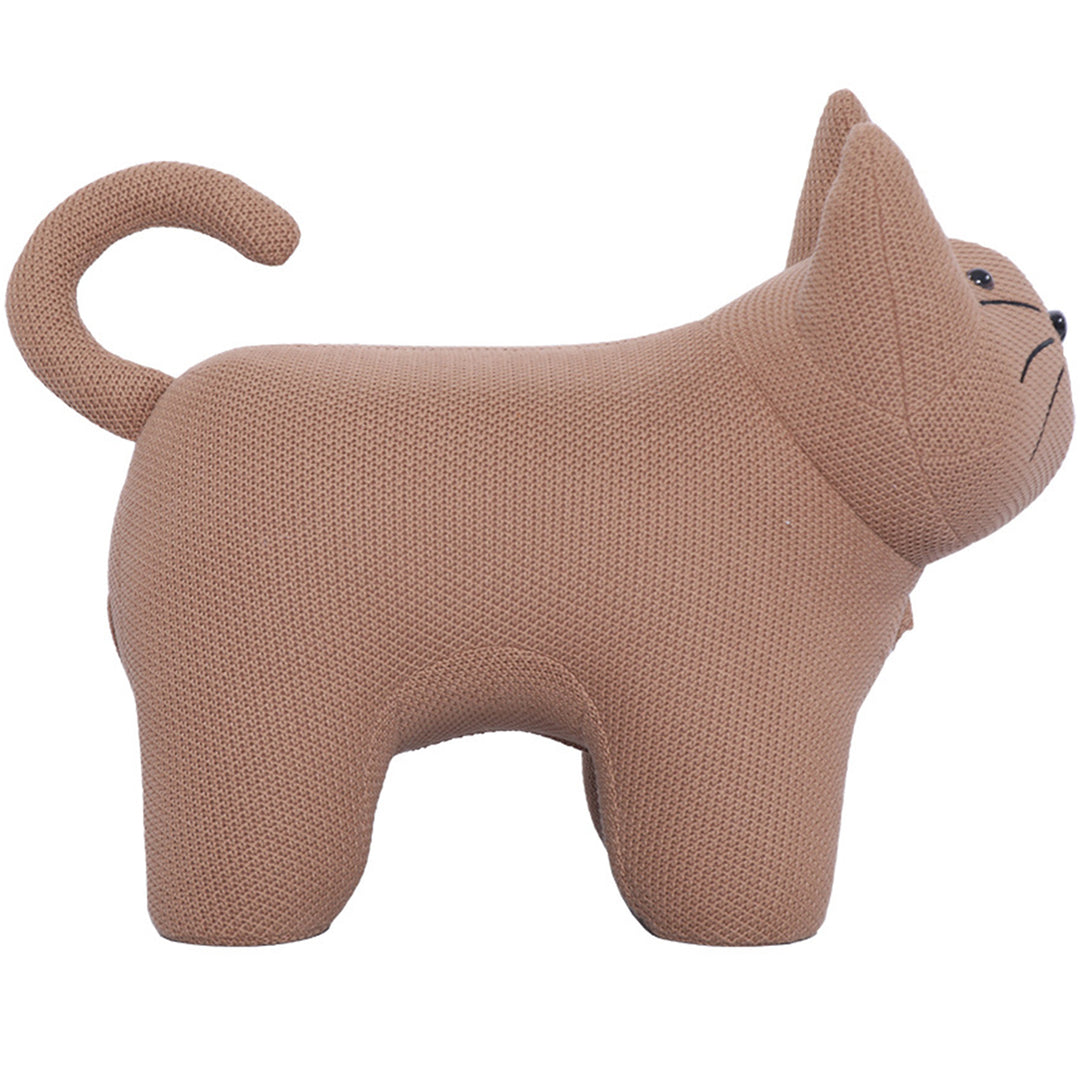 Contemporary mixed weave fabric ottoman decoration cat material variants.