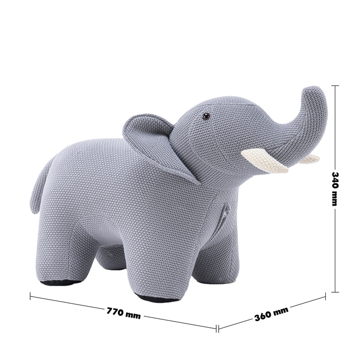 Contemporary mixed weave fabric ottoman decoration elephant size charts.