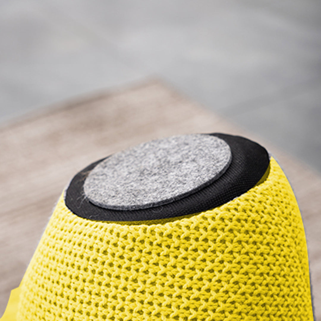 Contemporary mixed weave fabric ottoman decoration elephant with context.