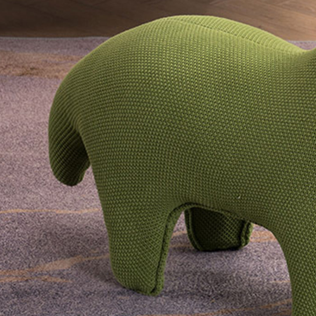 Contemporary mixed weave fabric ottoman decoration mms in panoramic view.