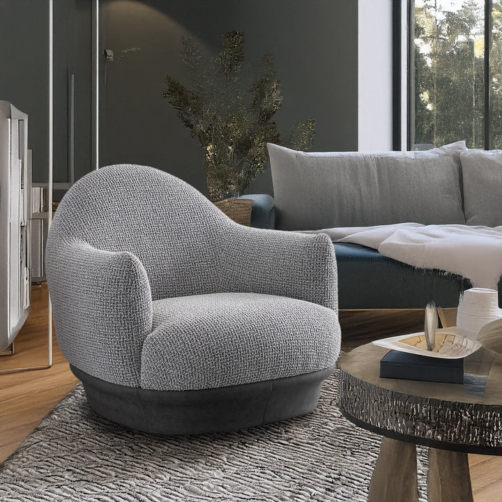 Modern mixed weave revolving 1 seater sofa twigg primary product view.