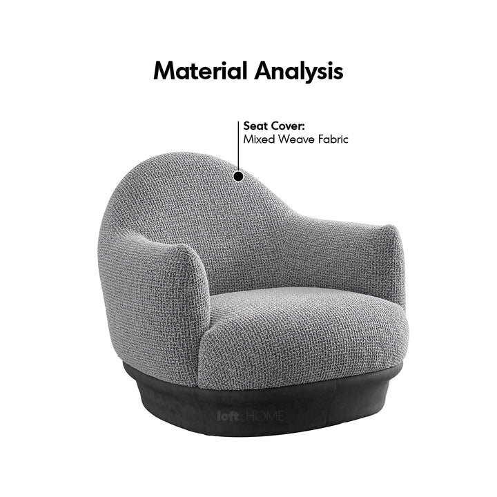 Modern mixed weave revolving 1 seater sofa twigg in details.