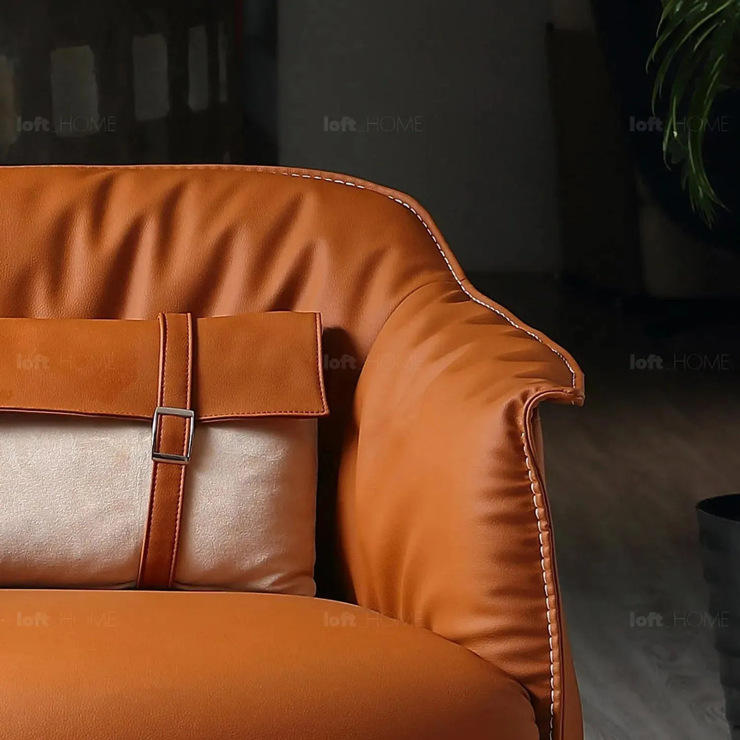 Modern pu leather 1 seater sofa lean material variants.