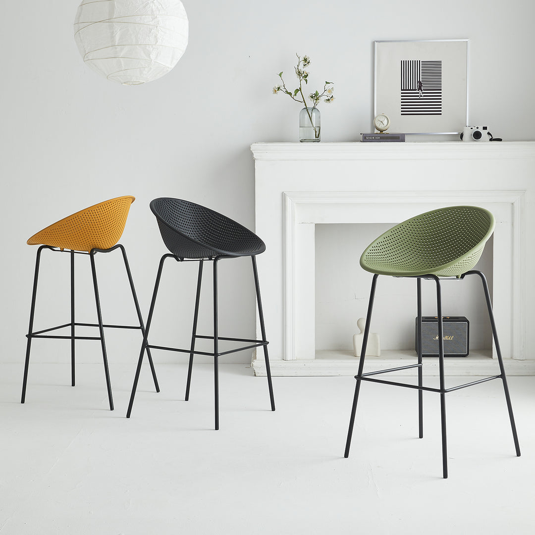 Contemporary plastic bar chair europa in still life.