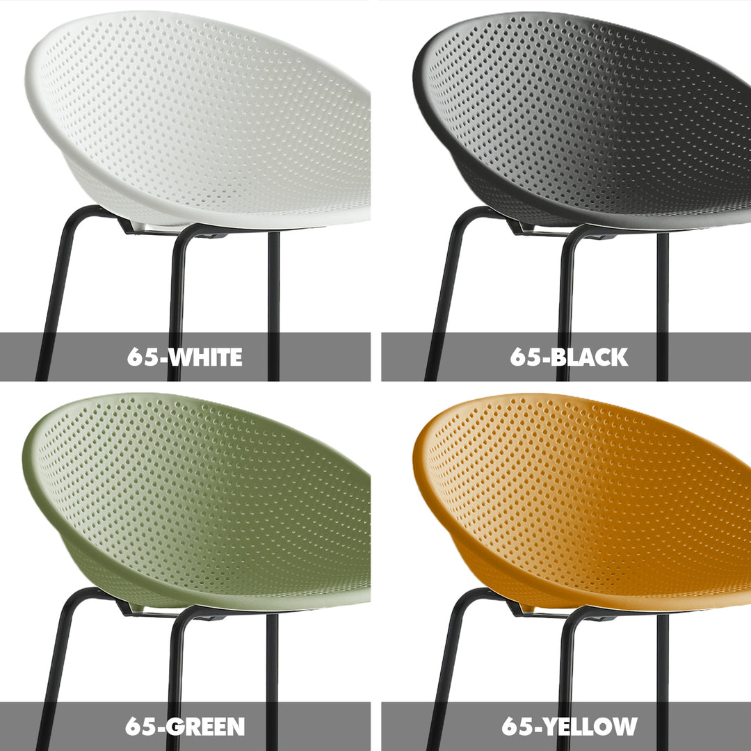 Contemporary plastic bar chair europa color swatches.