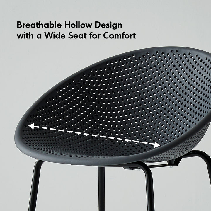 Contemporary plastic bar chair europa with context.