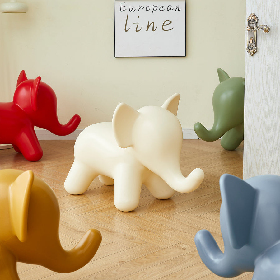 Contemporary plastic ottoman elephant primary product view.