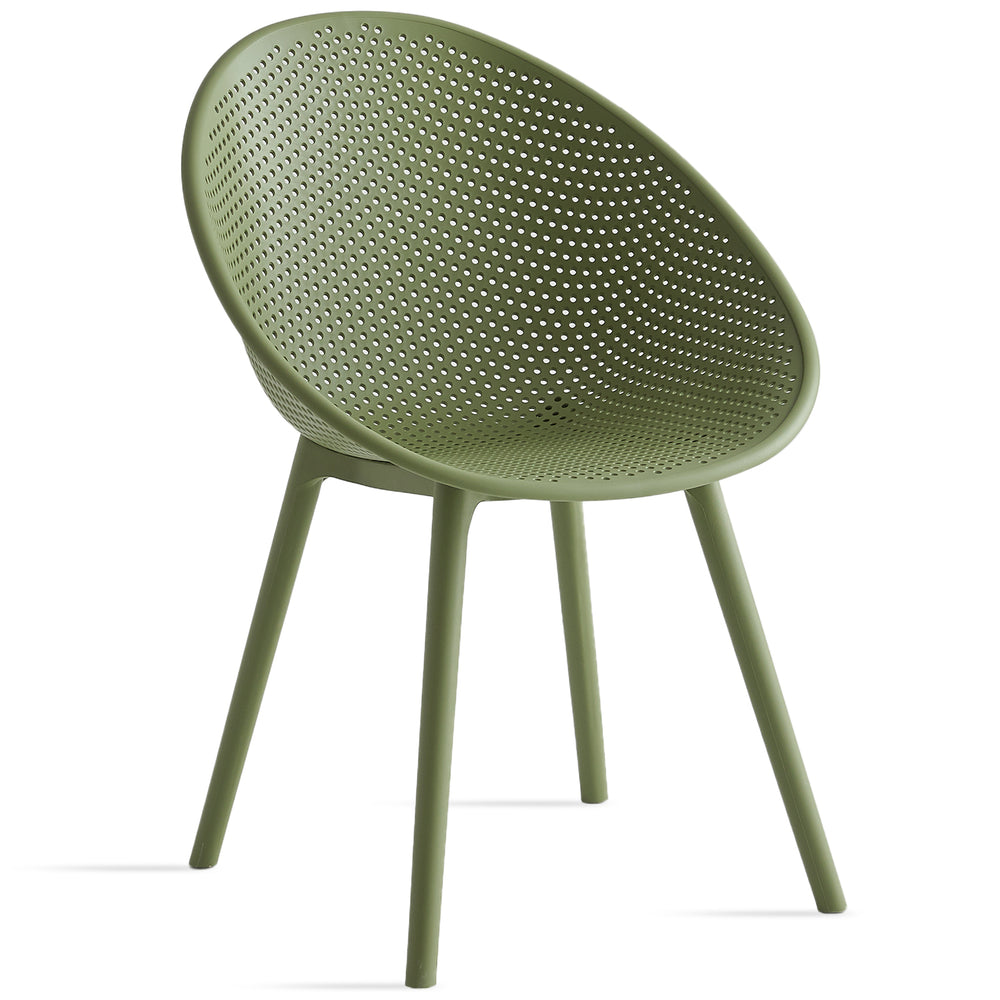 Contemporary plastic dining chair europa in white background.