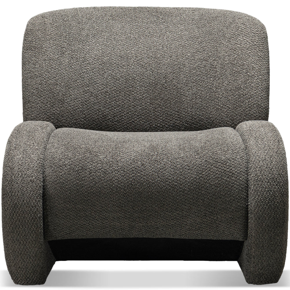 Cream sherpa fabric fabric 1 seater sofa boulder in white background.