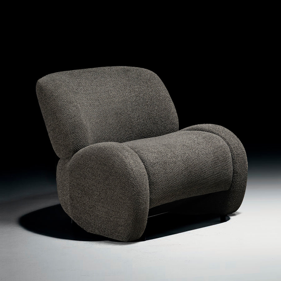 Cream sherpa fabric fabric 1 seater sofa boulder primary product view.