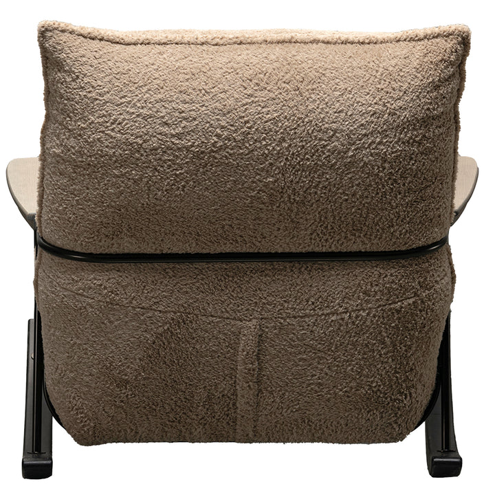 Cream sherpa fabric rocking chair 1 seater sofa cloudy in still life.