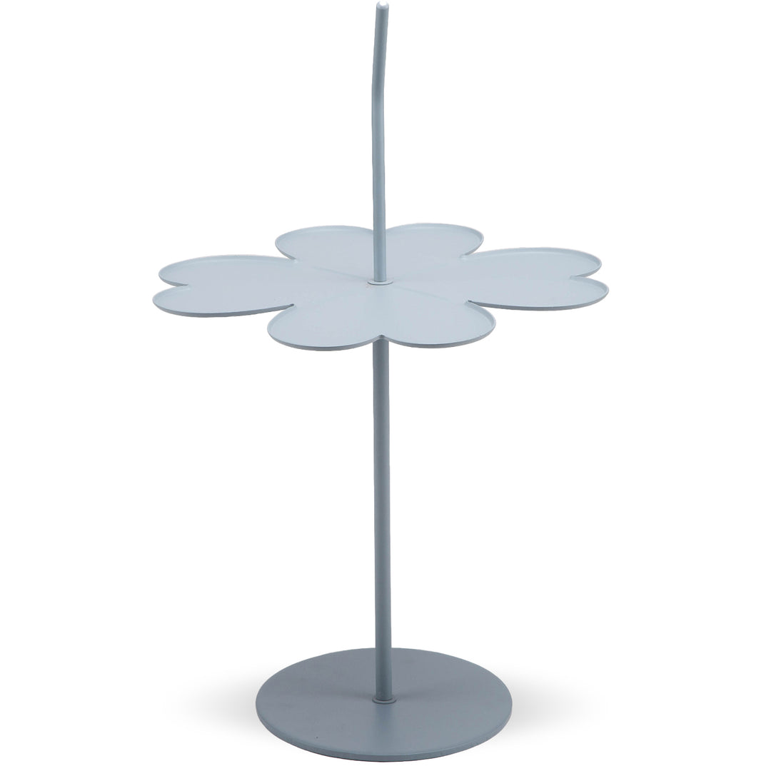 Contemporary steel side table flower conceptual design.