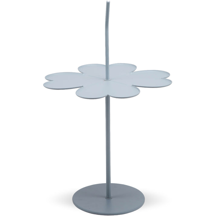 Contemporary steel side table flower conceptual design.