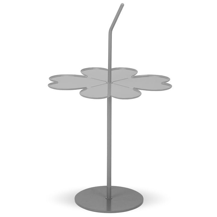 Contemporary steel side table flower environmental situation.