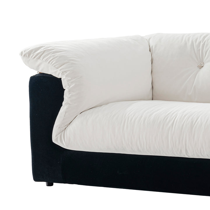 Cream suede fabric 3 seater sofa camellia environmental situation.