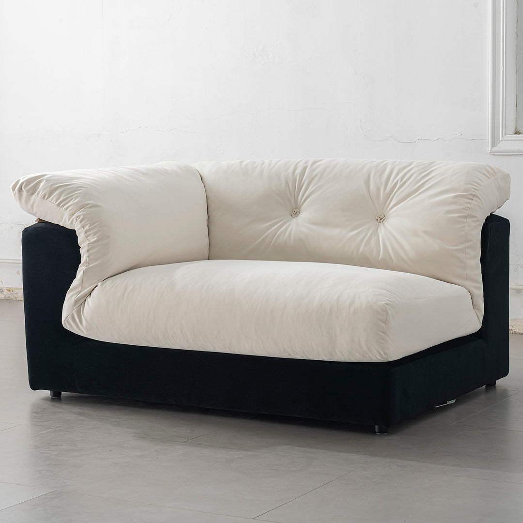 Cream suede fabric 4 seater sofa camellia in still life.