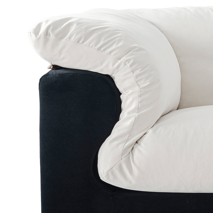 Cream suede fabric 4 seater sofa camellia situational feels.