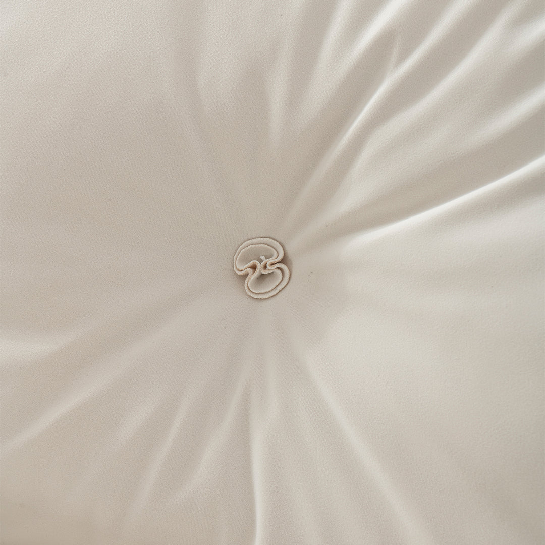 Cream suede fabric armless 1 seater sofa camellia color swatches.