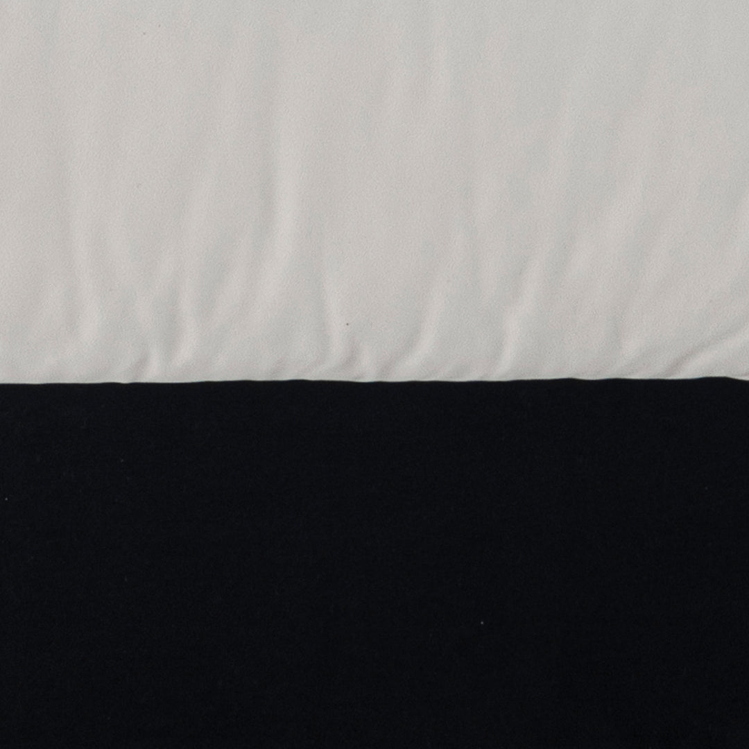 Cream suede fabric armless 1 seater sofa camellia in close up details.