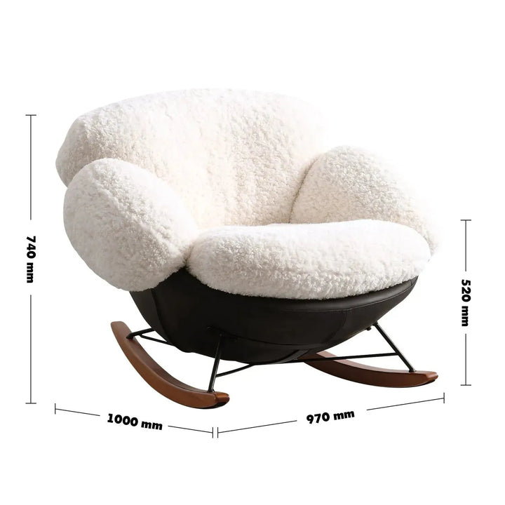 Cream teddy fabric rocking 1 seater sofa swank size charts.