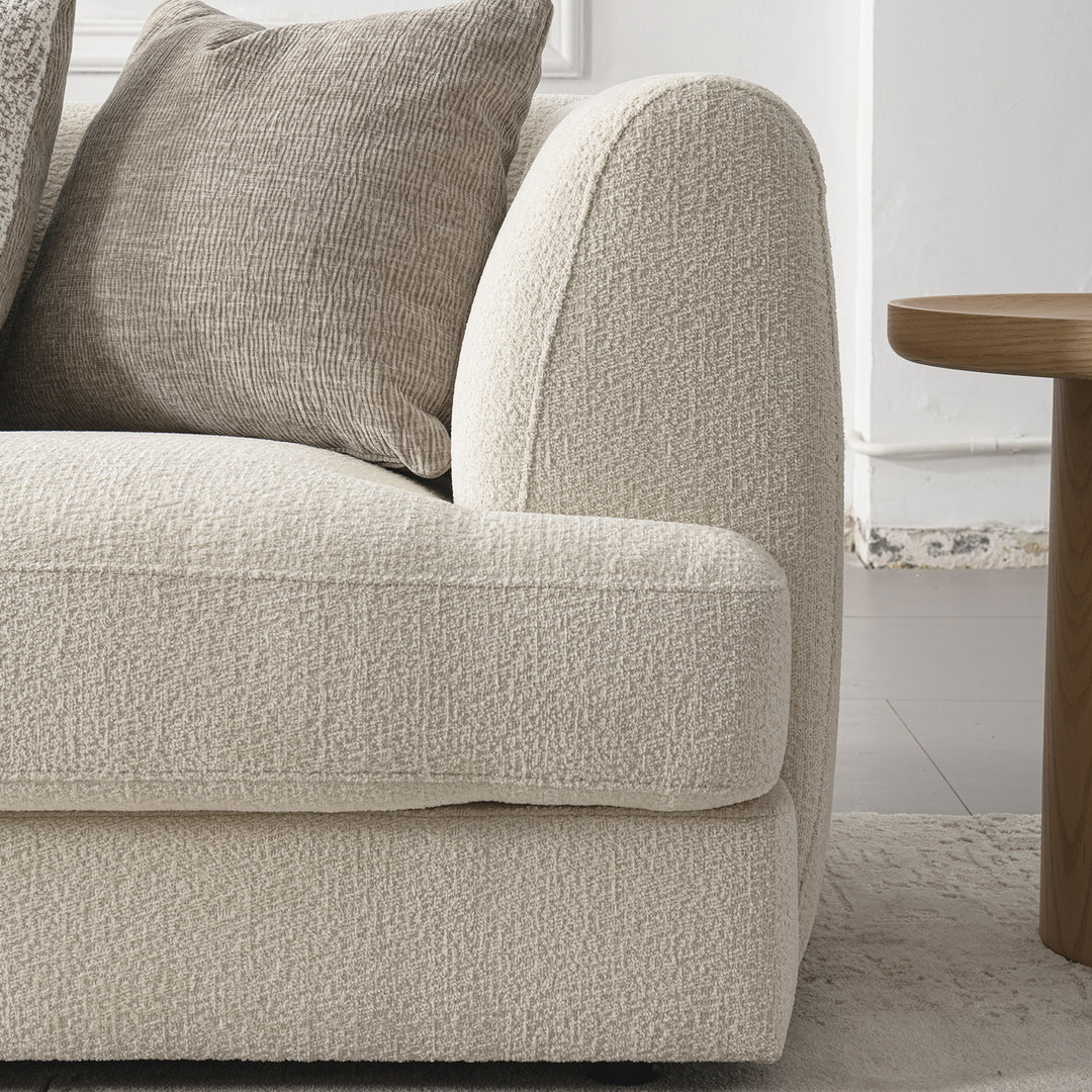 Minimalist velvet fabric modular 3 seater sofa fable in real life style.