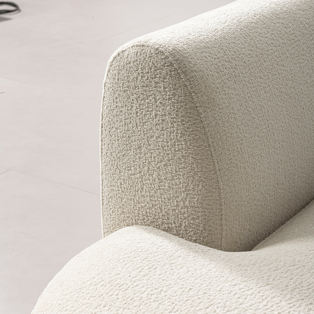 Minimalist velvet fabric modular 3 seater sofa fable with context.