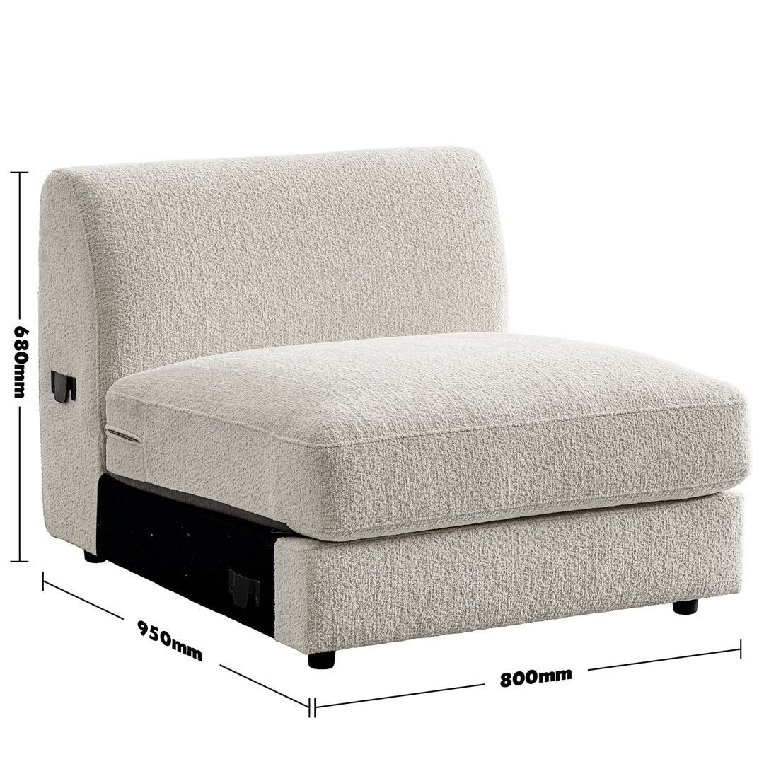 Minimalist velvet fabric modular armless 1 seater sofa fable size charts.