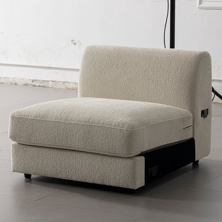 Minimalist velvet fabric modular armless 1 seater sofa fable in real life style.