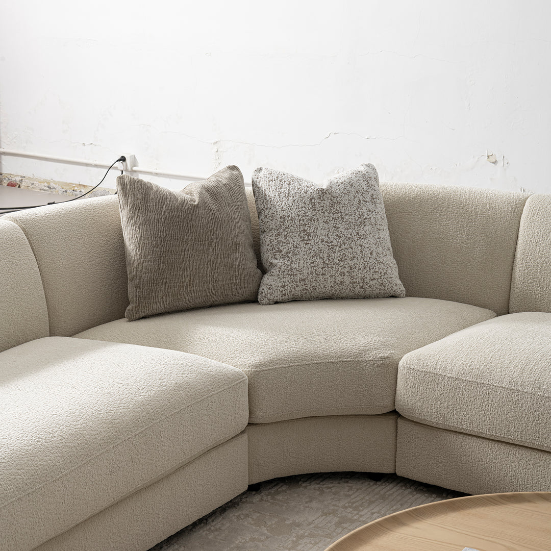 Modern velvet fabric modular joint connection 1 seater sofa fable in details.