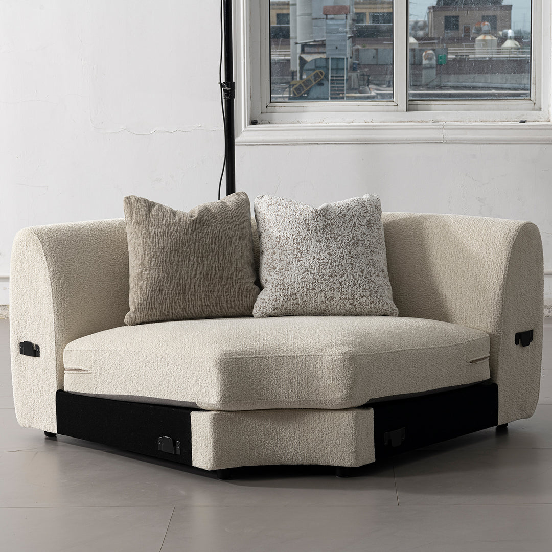 Modern velvet fabric modular joint connection 1 seater sofa fable with context.
