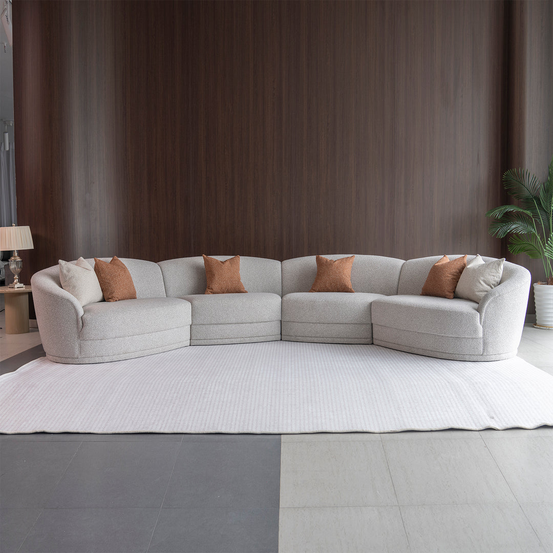 Modern Boucle Fabric Modular Sectional 6 Seater Sofa CURVA