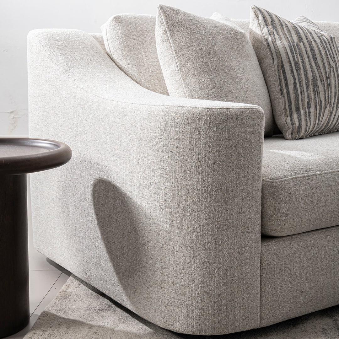 Modern mixed weave fabric 2 seater sofa terra in real life style.