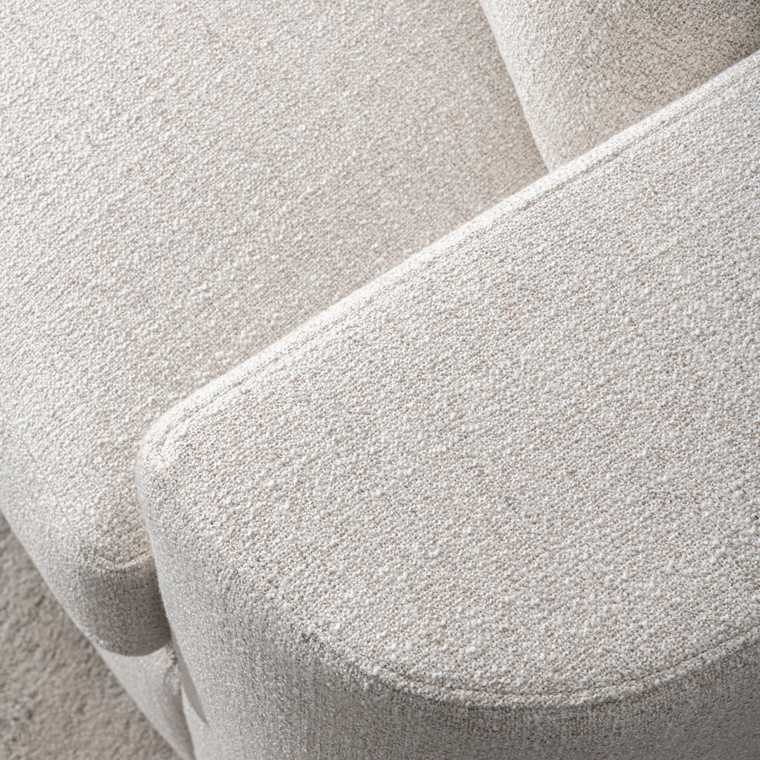 Modern mixed weave fabric 2 seater sofa terra in details.