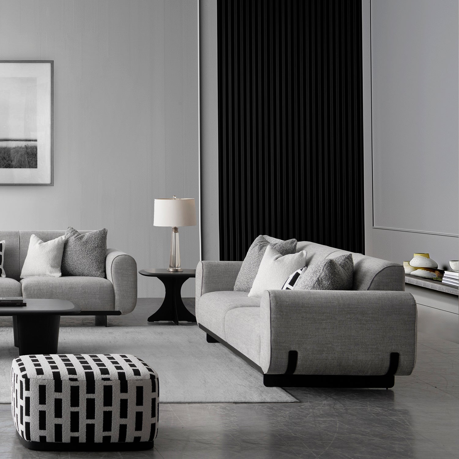 Modern Mixed Weave Fabric 3 Seater Sofa GRIDDY – LOFT HOME