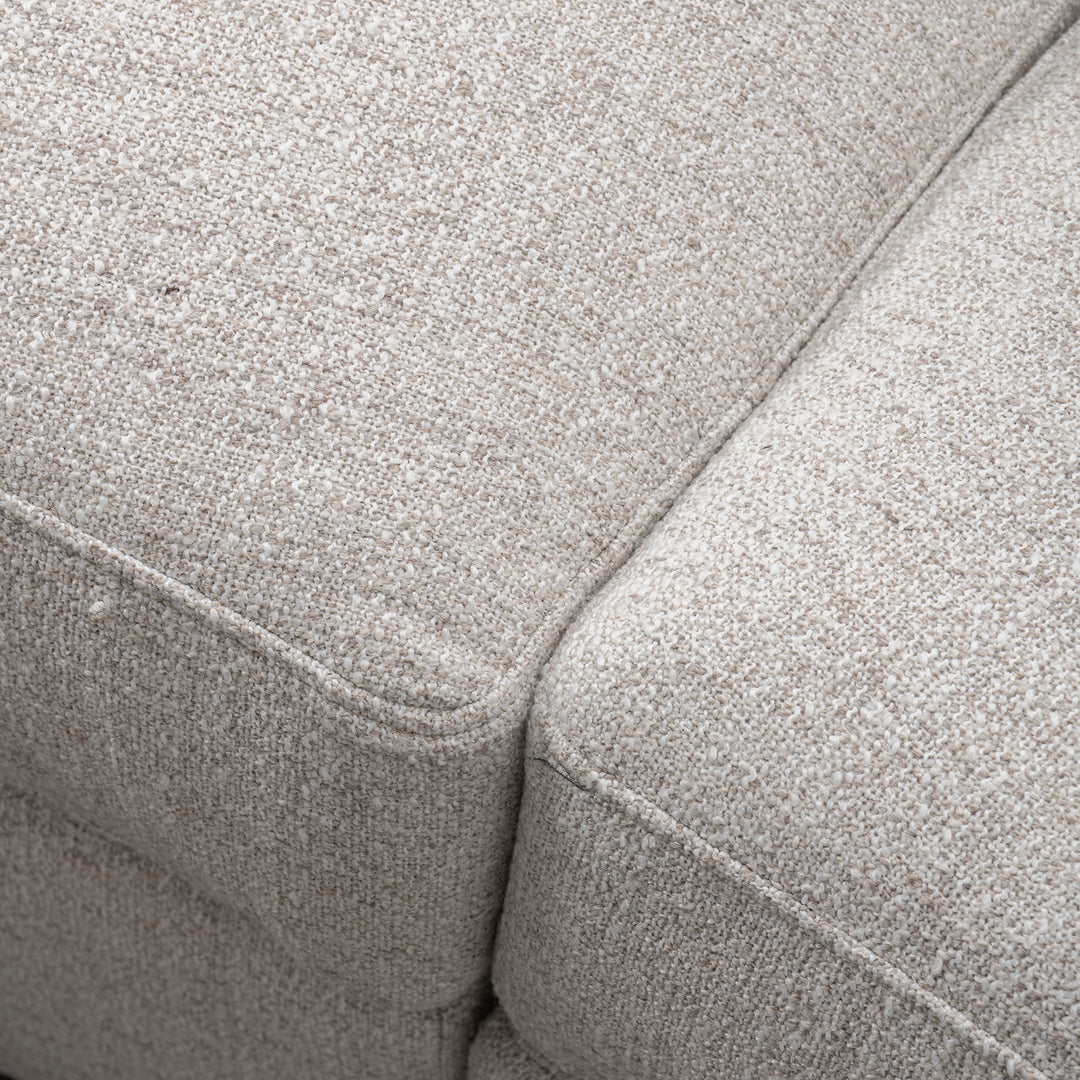 Modern mixed weave fabric 3 seater sofa terra in close up details.