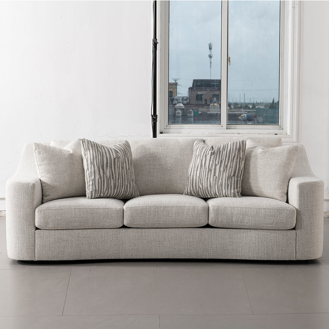Modern mixed weave fabric 3 seater sofa terra primary product view.