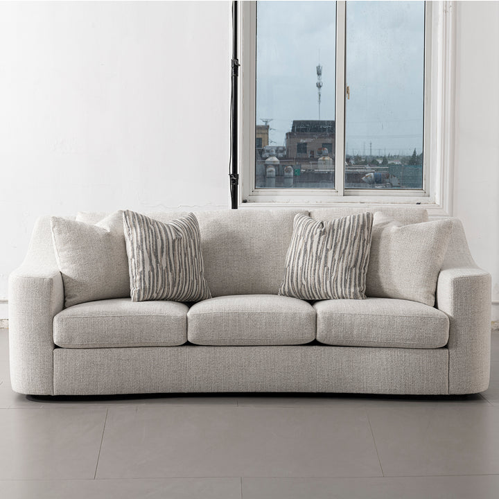 Modern mixed weave fabric 3 seater sofa terra primary product view.