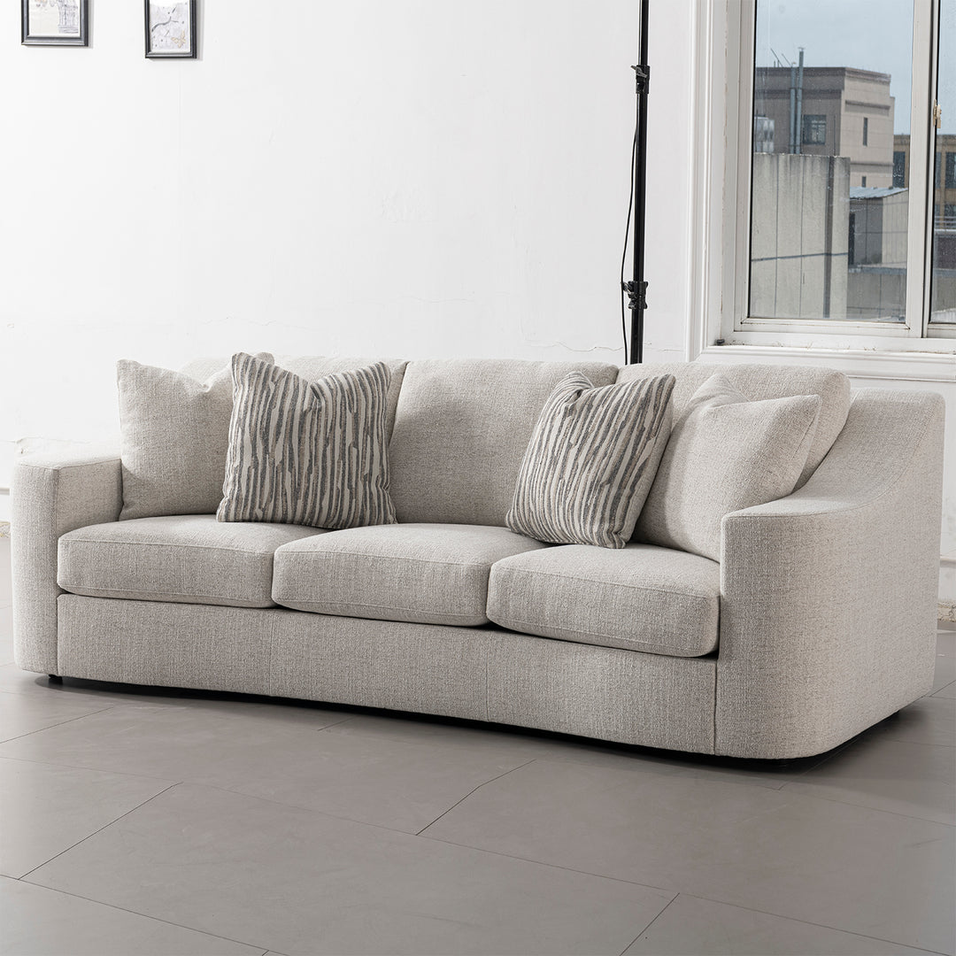 Modern mixed weave fabric 3 seater sofa terra with context.