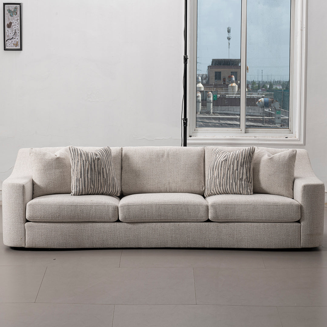 Modern mixed weave fabric 4 seater sofa terra in still life.