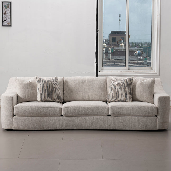 Modern mixed weave fabric 4 seater sofa terra in still life.