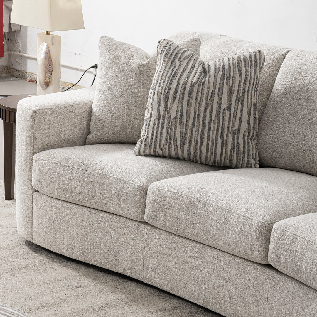 Modern mixed weave fabric 4 seater sofa terra with context.