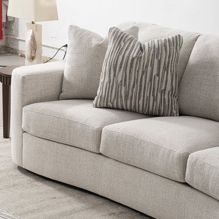 Modern mixed weave fabric 4 seater sofa terra with context.