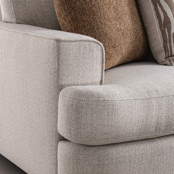 Modern mixed weave fabric chaise 2 seater sofa lucent with context.