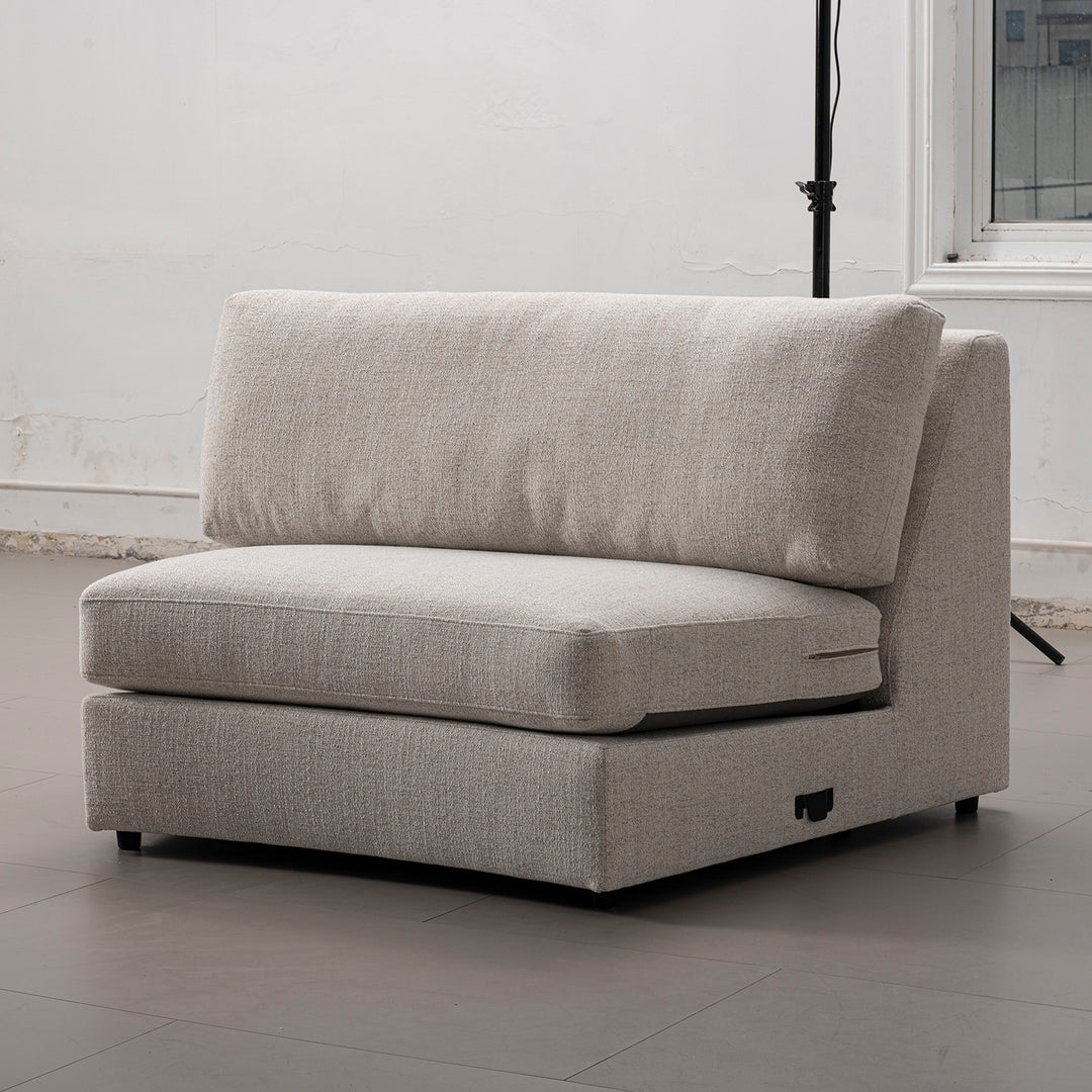 Modern mixed weave fabric modular joint connection 1 seater sofa terra primary product view.