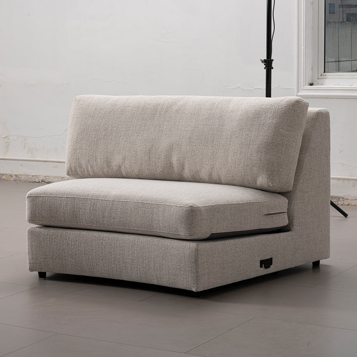 Modern mixed weave fabric modular joint connection 1 seater sofa terra primary product view.