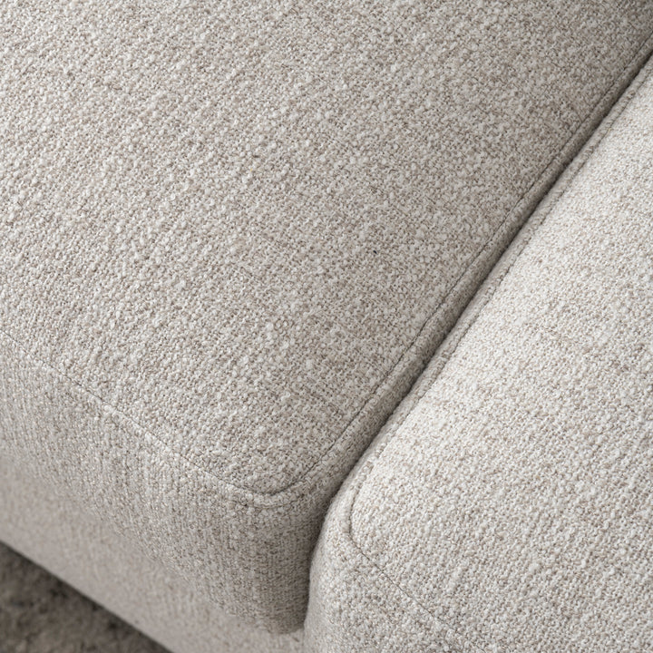 Modern mixed weave fabric modular joint connection 1 seater sofa terra material variants.