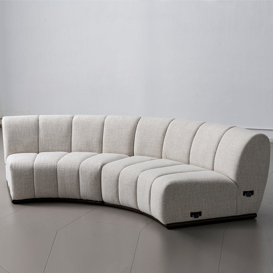Modern mixed weave fabric modular sectional 4 seater sofa bento primary product view.