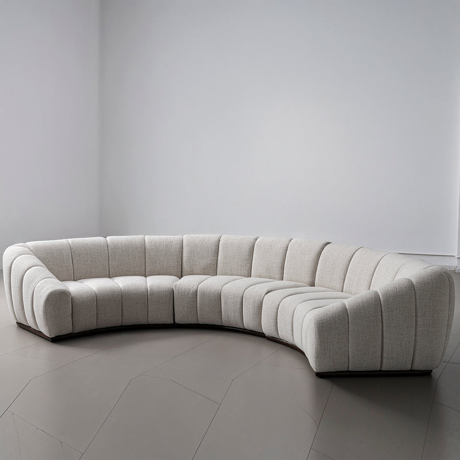 Modern mixed weave fabric modular sectional 7 seater sofa bento primary product view.